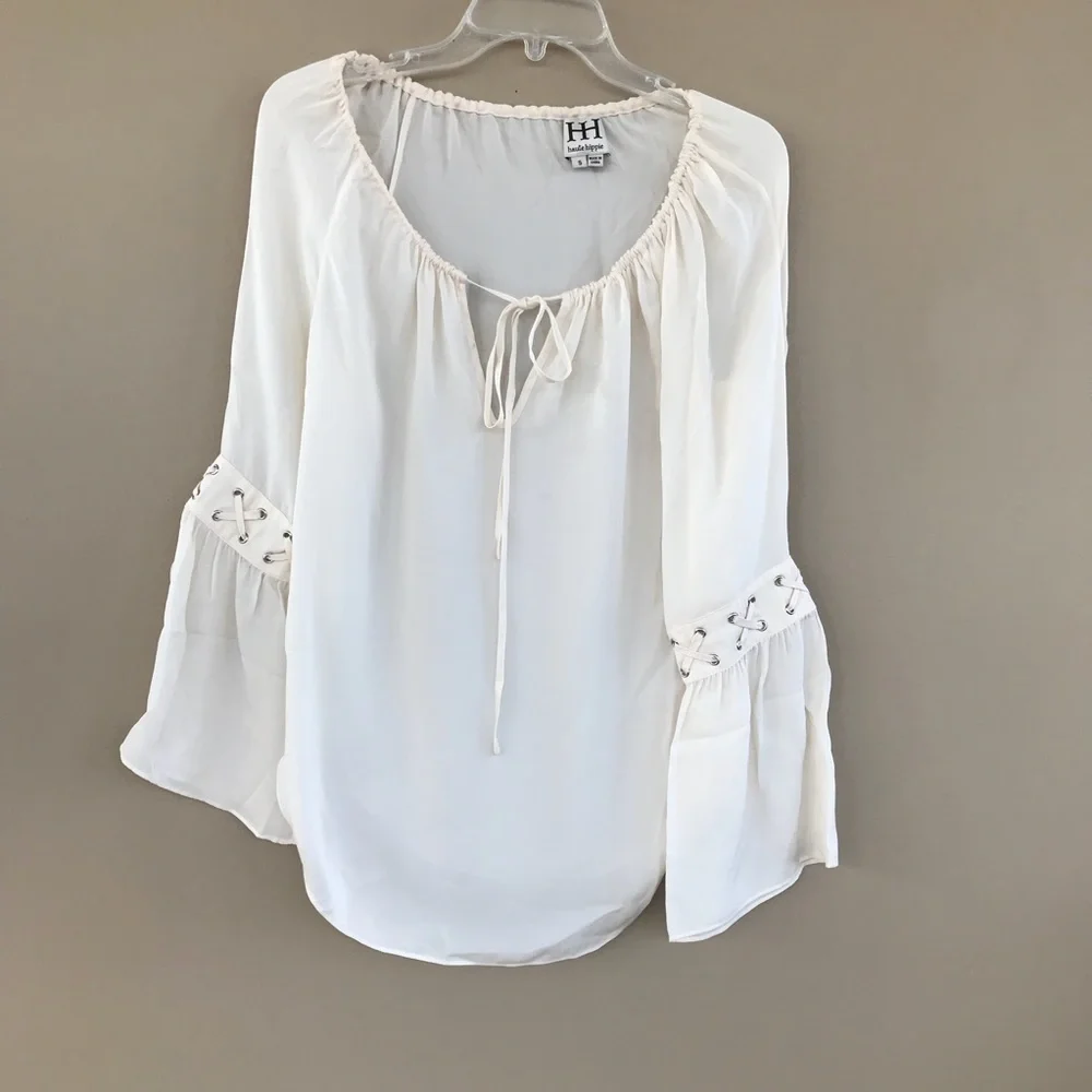 • Haute Hippie • The Stevie Bell Sleeve Blouse S